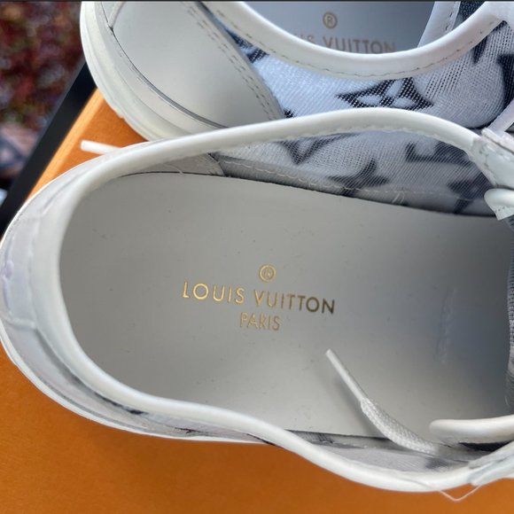 Louis Vuitton White Monogram Mesh And Leather Stellar Lace Up Sneakers - Picture 13 of 16